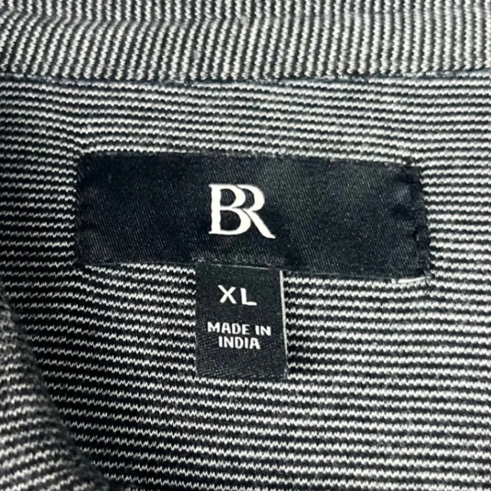 Banana‎ Republic Mens Luxe Micro Satin Polo Shirt XL Striped Short Sleeve EUC